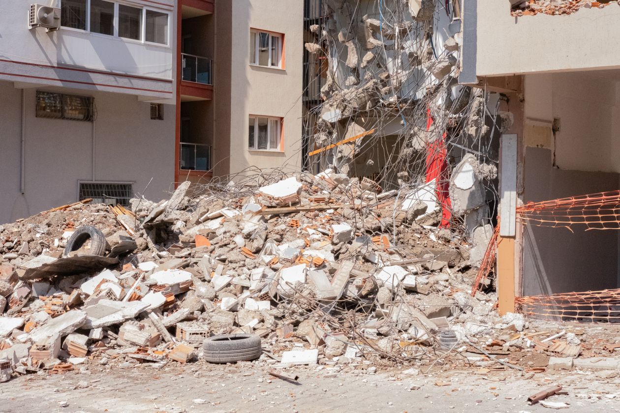 Construction debris and rubble ready for removal in Sudbury