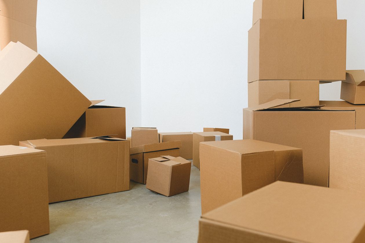 Boxes piled up during an estate cleanout in Sudbury