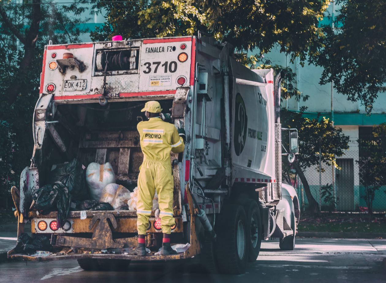 Junk removal truck and crew at work in Sudbury, Ontario